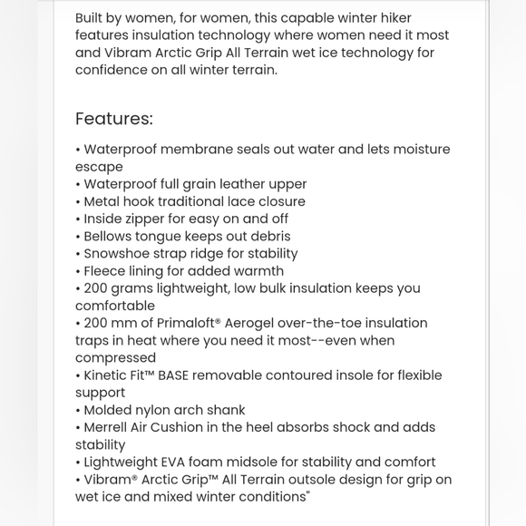 Merrell Thermo Rhea Mid Waterproof Snowboots In Women's Size 9 - Picture 14 of 16